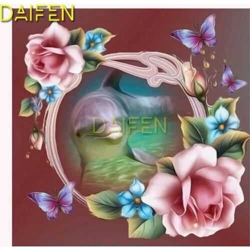 Full Round Diamond painting Cross stitch Full Square Diamond embroidery lovely dolphin flower butterfly DIY 3D Diamond mosaic