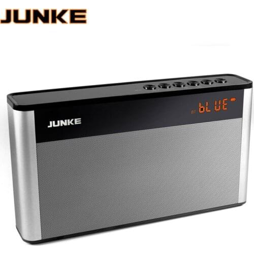 JUNKE HiFi Stereo Bluetooth Speaker Portable Wireless Super Bass Dual Sound Box With Mic TF FM Radio Aux Inout USB TF Column