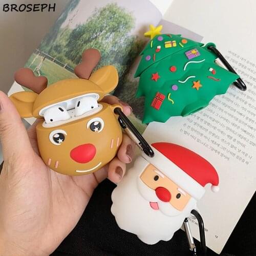 Wireless Bluetooth Earphone Case For Apple Airpods 2 1 Soft Silicone Christmas Tree Heaphone Protective Cover For AirPods 1 2