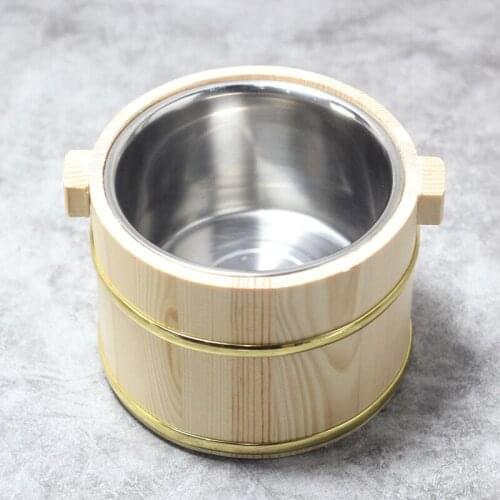 Pet Feeder Double Bowl Set Wood Stainless Steel Bucket Water Food Feeding Drinking for Cats Dog Kitten Puppy Dish Plate Kitten
