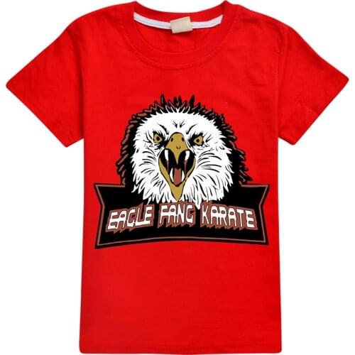 Unisex 100% cotton Eagle Fang karate T Shirt Cobra Kai Tshirt Soft Summer Short Sleeve Tops Tee Homme object to boys and girl
