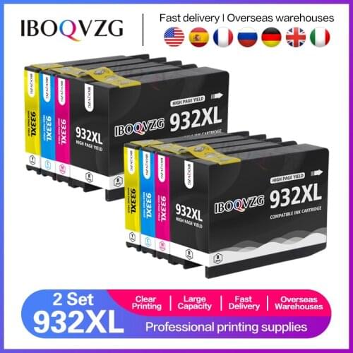 IBOQVZG 2set 932XL 933 for HP932 933XL replacement Ink Cartridge for HP 932 933 Officejet 6100 6600 6700 7110 7610 7612 Printer