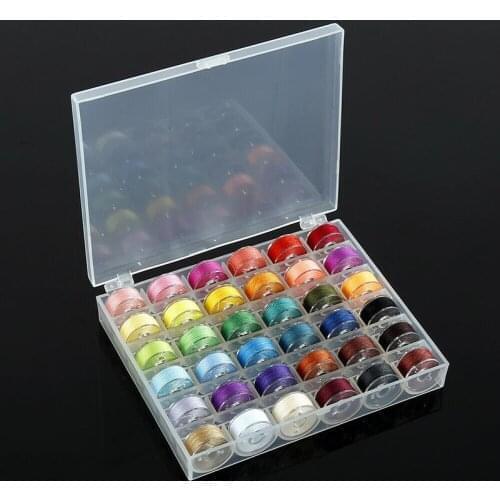 36 Colors Thread Spools Sewing Machine Bobbins Box Plastic Bobbins With Thread For Sewing Machines Quilting Sewing Accessories