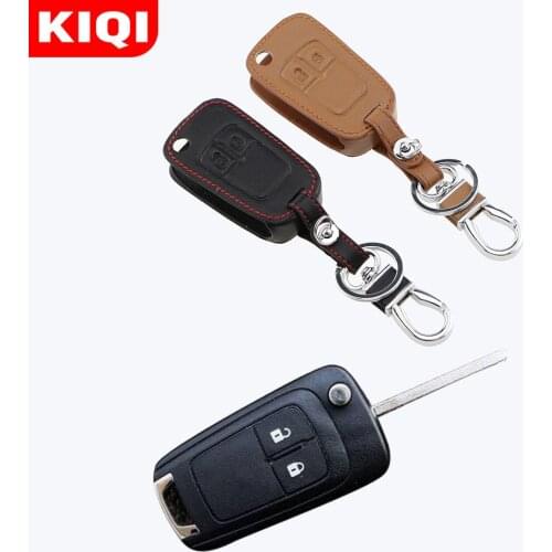 Leather Car Folded Key Case Cover Fob Holder Fit for Chevrolet Cruze Trax Spark Epica Lova Camaro Impala for OPEL