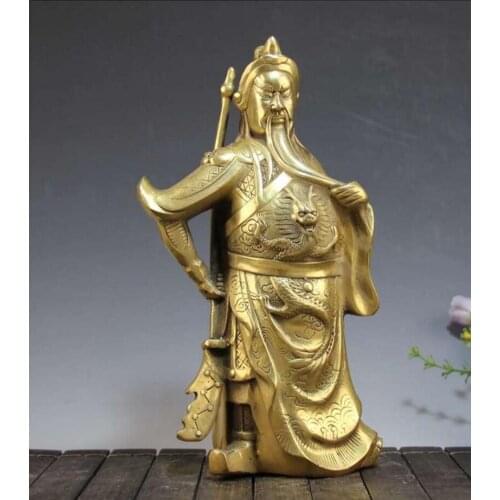 Copper Statue The bronze ornament of Guan Yu Guan Er Ye
