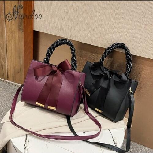 New Fashion Weaving handle Bags For Women 2021 Large Capacity Shoulder Bag Bowknot Designer Handbags Lady Crossbody Bags Tote