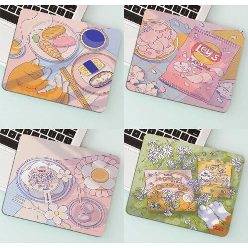 22x18cm Kawaii Desk Pad Laptop Food cartoon Mat Office Home PC Computer Keyboard Cute Mouse Pad Deskpad Gaming Desk Mats Gamer