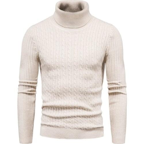 New Mens Knitwear Turtleneck Bottom Sweater Men Clothing 2020