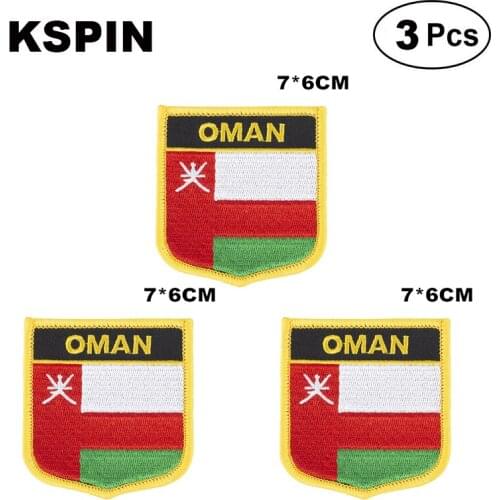Oman Shiled Shape flag patches national flag patches for Cothing DIY Decoration