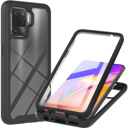 Reno5 Lite Reno 5 F Crystal Case Front Screen Bumper 360 Protection for OPPO Reno 5 Lite Case Reno5 F 5F Back Panel Shockproof