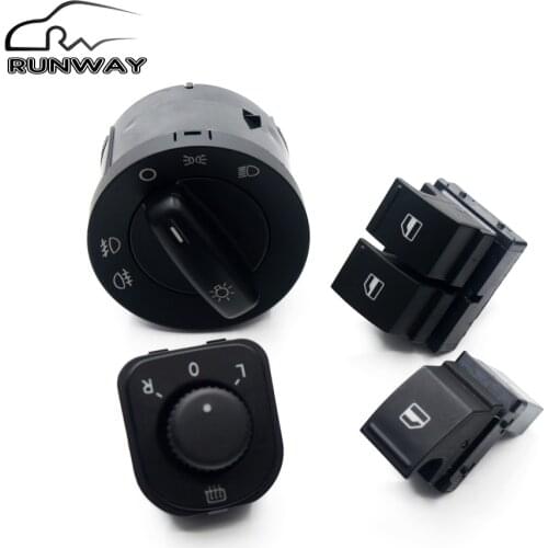 Factory direct sales! New Headlight switch Mirror swicth Window Switch 4PCS / SET for VW Caddy Jetta Golf 5 MK5 V Puls Passat B6