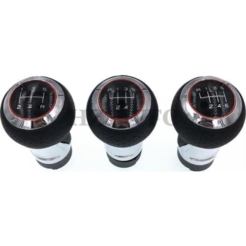 Free Shipping 5 6 Speed Gear Shift Knob HZTWFC-12.3 For Audi A4 S4 B8 8K A5 8T Q5 8R S Line 2007-2015 Manual Leather Red Line