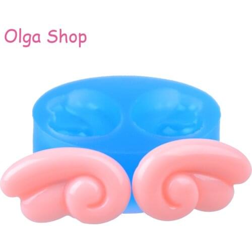 PYL003 18.9mm Angel Wing Silicone Mold - Miniature Food, Cupcake Topper, Fondant, Gum Paste, Resin Jewelry Making, Candy Mold
