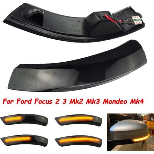 2pcs Dynamic Turn Signal Light LED Side Wing Rearview Mirror Indicator Blinker Light For Ford Focus 2 3 Mk2 Mk3 Mondeo Mk4