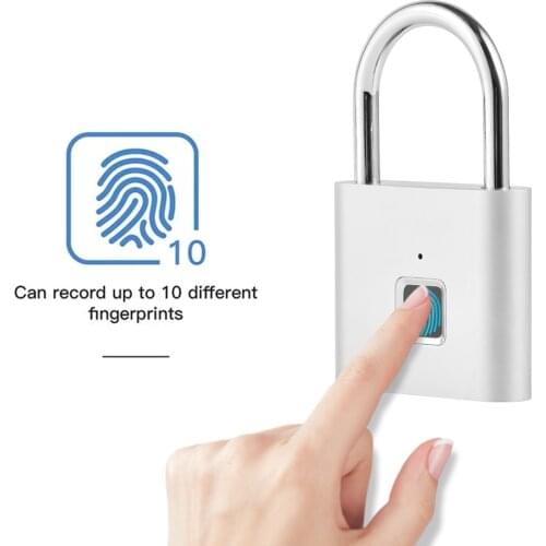 Smart Biometric Thumbprint Door Padlocks Rechargeable Door Lock Fingerprint Smart Padlock USB Keyless Quick 0.5sec Unlock NEW