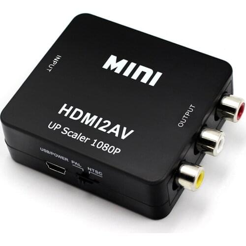 Wiistar 1080P HDMI to Video RCA AV Composite Adapter Converter HDMI2AV Adapter Converter Box Support NTSC PAL Output for TV DVD