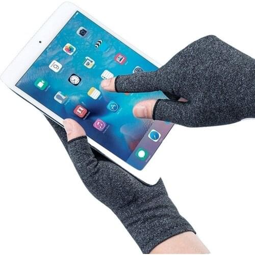1 Pair Unisex Men Women Therapy Compression Gloves Hand Arthritis Joint Pain Relief Health Care Half-finger Gloves
