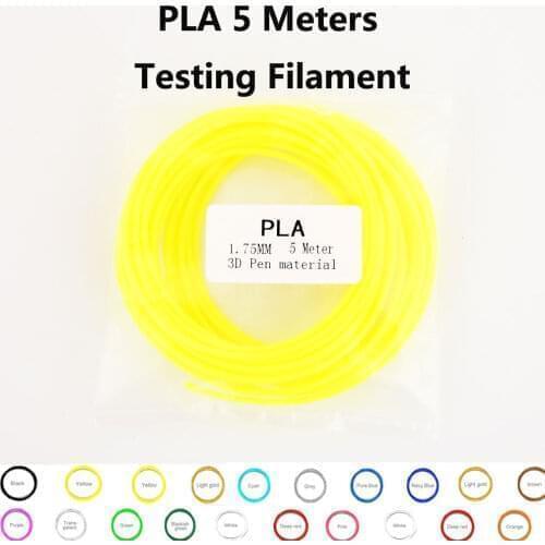 10M PLA Filament 5 meters testing filament random colors free ship eco-friendly PLA filament