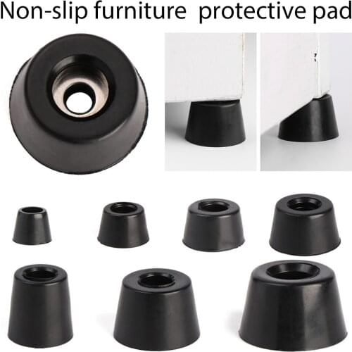 10pcs/set Furniture Slip Feet Black Speaker Bed Table Box Tapered Rubber Shock Protection Floor Protective Pad Furniture Parts