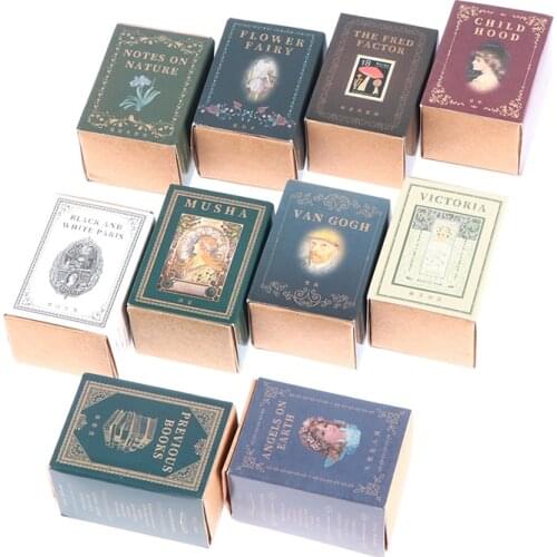 100pcs/box Vintage Story Kraft Paper Scrapbooking Project DIY Diary Decor Cards