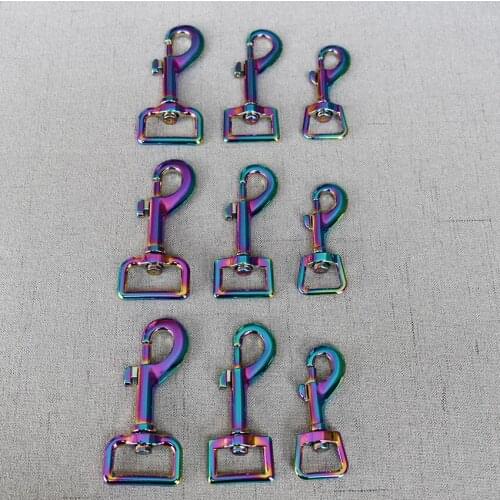 20 Pcs/Pack 15mm 20mm 25mm Webbing Straps Rainbow Metal Carabiners Buckle Clip Hook For Paracord Dog Rope Pet Leash Leads Clasps