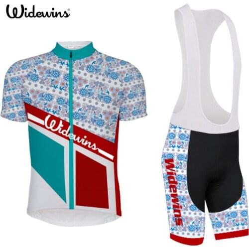 2017 NEW! widewins Cycling Jersey Short Jersey Ropa De Ciclismo Maillot Cycling Clothes Set Bike Wear Gel Pad Breathable 5475