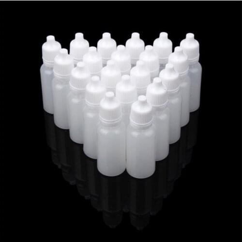 25PCS 5ml/10ml/15ml/20ml Empty Plastic Squeezable Dropper Bottles Eye Liquid Dropper Refillable Bottles