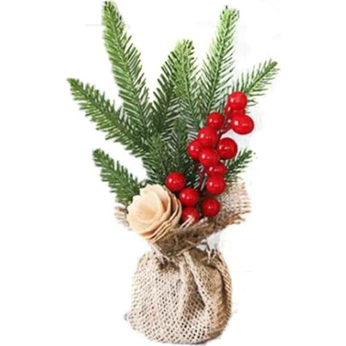 25cm Christmas Mini Tree/Desktop Atmosphere Layout Potted Plants/XMAS Decor/Festival Atmosphere Scene Arrangement/Table Setting