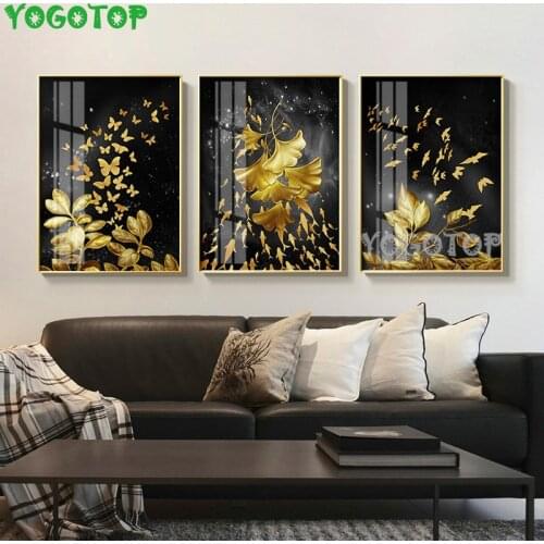 3 pcs Abstract Gold Butterfly Diamond Painting Modern diy cross stitch diamond embroidery mosaic painting Living Decor ML1410