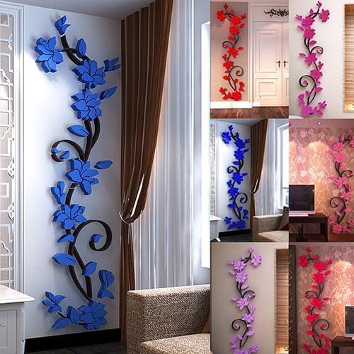 3D Decorations Wall Stickers Flower Home Living Room Removable DIY Wall Sticker Decal Mural