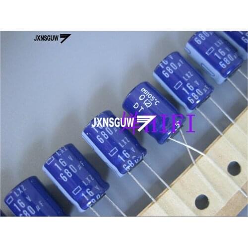 20PCS NIPPON LXZ 16V680UF 10X16MM NCC Aluminum electrolytic capacitor 680UF/16V CHEMI-CON 105 degrees 680uF 16V