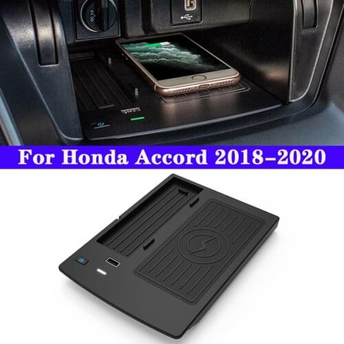 Auto Car For Honda Accord 10W Wireless Charger Plate Phone Holder Cellphone Accessories Fast Charging Interior Pad 2018-2020