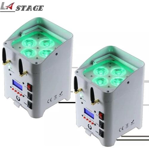 Free Shipping Power Wireless Battery 4x6W RGBWA UV Led Par Light DJ Uplights DMX 9 Channel 25 Degree