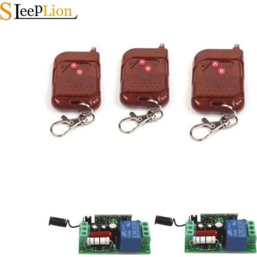 Sleeplion Home Electric Power Switch Wireless AC 220V 10A Relay 3 2-Key Remote Switch Transmitter+2 Receiver Toggle Switch 220V