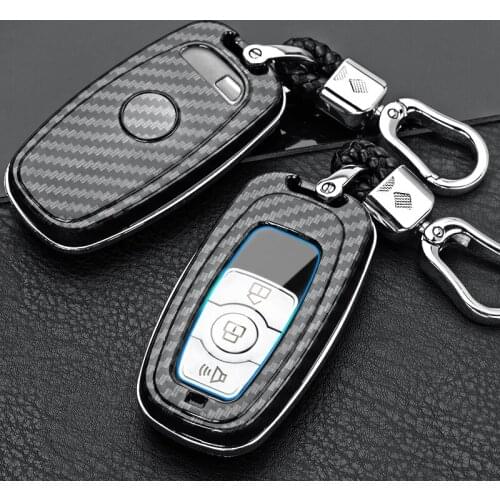 Carbon Fiber ABS Car Key Cover For Great Wall Haval Hover H6 2015 C50 Hoist 3 Buttons Smart Remote Fob Shell Case Keychain Bag