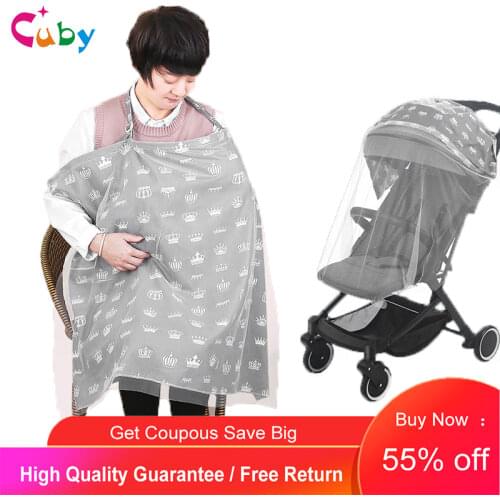 Nursing Cover Infinity Soft Breastfeeding Cotton for Babies with No See Through Cotton for Mother Nursing Apron mosquito net