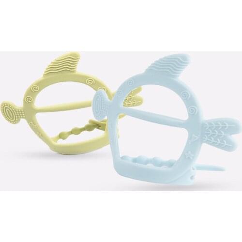 Baby Teether Toys Toddle Safe Whale Teething Ring Silicone Chew Dental Care Toothbrush Nursing Beads Gift For Infant