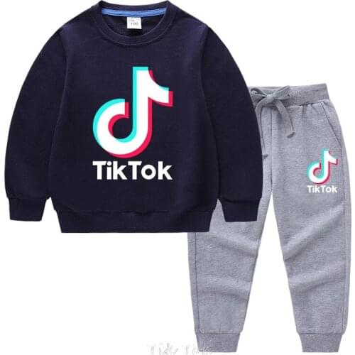 Tik Tok Kids Tracksuit Boys Clothes Set Hoodies and Pants Girls Sportwear Clothing Cartoon Sport Suit
