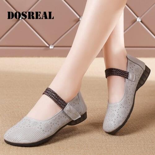DOSREAL Spring Autumn Women Flats Slip on White Genuine Leather Moccasins Casual Korean Trendy Breathable Female Flats Shoes
