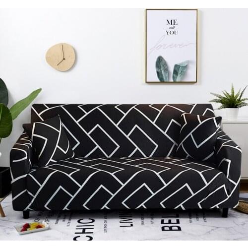 Geometric Elastic Sofa Cover for Living Room Sectional Corner Sofa Slipcover Couch Cover Chair Protector 1/2/3/4-seat