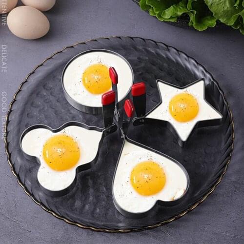 Stainless Steel 4 Style Egg Pancake Mold Egg Cooking Ring Circle Creative Egg Frying Diy Mold Kitchen Accessories Gadget Rings
