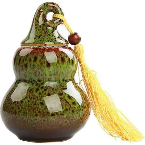 Bottle Gourd Ceramic Tea Caddies Can Caddies Chinese Kung Fu Canister Teaset Accessories Tea Jar Cans Box Home Office Teaware1