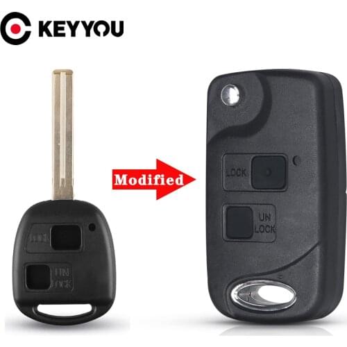 KEYYOU 2/3 Buttons Modified Car Key Case For Lexus RX300 LS400 LS430 ES330 SC430 IS300 LX470 RX330 RX350 GS300 + Button Pad