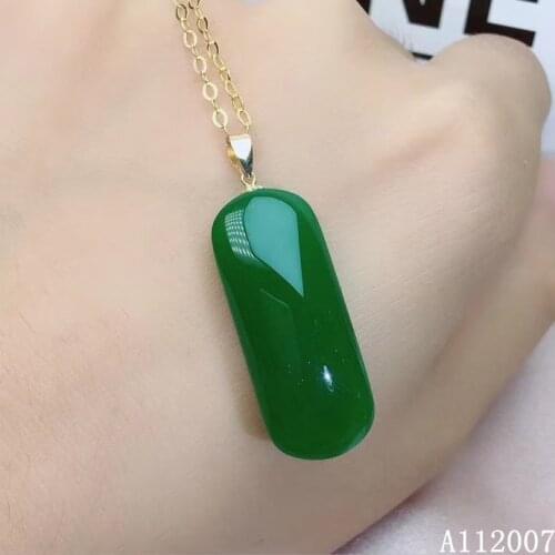 KJJEAXCMY fine jewelry 18K gold inlaid Natural Jasper Gemstone trendy necklace ladies pendant support check