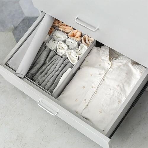 For Home Bedroom Wardrobe Clothes Organizer for small things underwear Panty socks storing bras with lid Washable Storage box