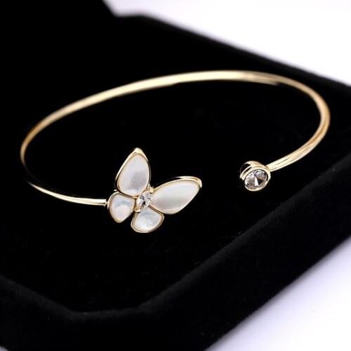 Fashion hot temperament Butterfly Bracelet inlaid Fritillaria open Bracelet womens versatile Bracelet