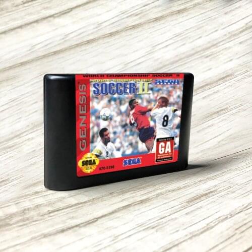 World Championship Soccer II - USA Label Flashkit MD Electroless Gold PCB Card for Sega Genesis Megadrive Video Game Console