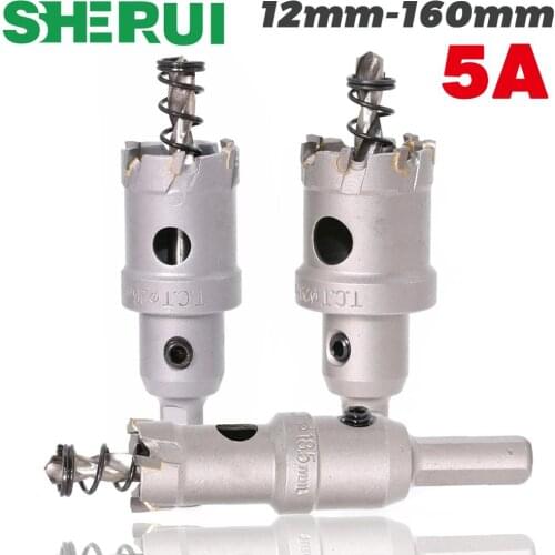 1 pc 5A Carbide Tip TCT Drill Bit Hole Saw 12-160mm Drill Bit Set Hole Saw Cutter For Stainless Steel Metal Alloy Drilling