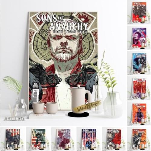 Sons Of Anarchy Mafia Style Comics Poster Cartoon Character Art Prints Fans Collection Gift Bedroom Home Decor Canvas Painting