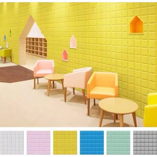 70*77cm DIY Self Adhesive 3D Wall Stickers Bedroom Waterproof Foam Brick Room Wallpaper Decor Living Wall Sticker For Kids